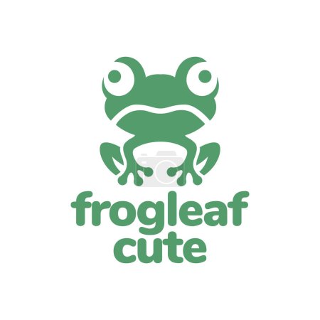 grün Frosch Amphibie Maskottchen sauber flach Cartoon-Figur niedlich bunt modern logo design Vektor Symbol Illustration