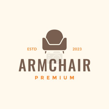 Sessel gemütlichen Komfort moderne minimalistische Inneneinrichtung Möbel Logo Design Vektor Symbol Illustration