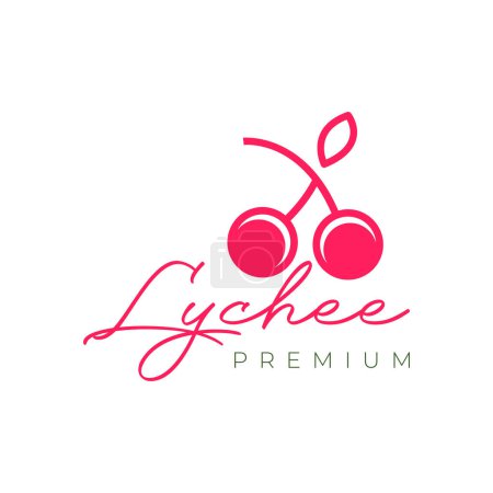 fresh fruit lychee circle modern simple minimal colorful logo design vector icon illustration