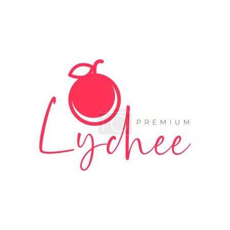 fresh fruit lychee circle modern simple minimal colorful logo design vector icon illustration
