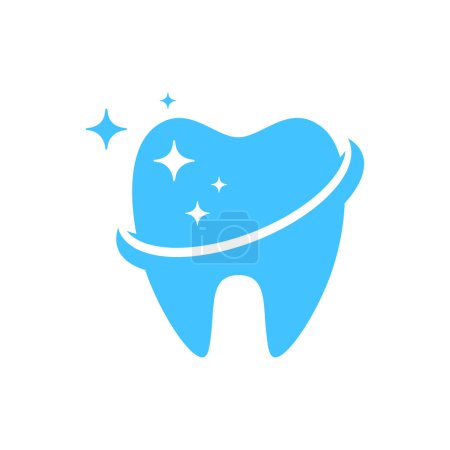 Téléchargez les illustrations : Dent soins dentaires propre brillance santé moderne logo conception vectoriel icône illustration - en licence libre de droit