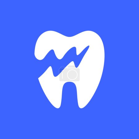 tooth cracked sick flat modern shape simple logo design vector icon illustration