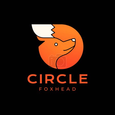 fox head portrait mascot geometric shape character cartoon simple colorful abstract gradient modern logo design vector icon illustration