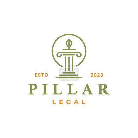 Ilustración de Abogado legal pilares de la ley estilo de línea de lujo diseño de logotipo simple icono de vectores ilustración - Imagen libre de derechos