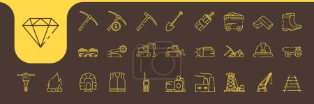 Illustration for Mining equipment line simple icon design vector - Royalty Free Image