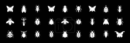 Art von Insekt flach modern minimal Icon Set Sammlung Zeichen Symbol Logo Design Vektor Illustration