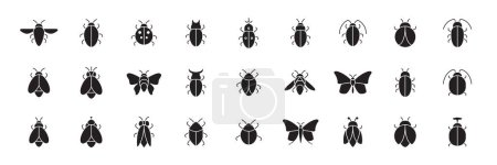 kind of insect flat modern simple minimal icon set collection sign symbol logo design vector illustration