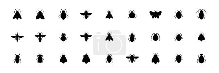 Illustration for Flying insect wings flat modern simple icon set collection logo design vector illustration - Royalty Free Image