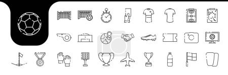 ligne de football icône set collection design vecteur