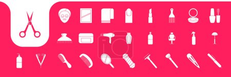 Illustration for Salon icon set collection design vector - Royalty Free Image