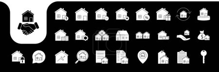 Illustration for Buy house icon set collection design vector - Royalty Free Image