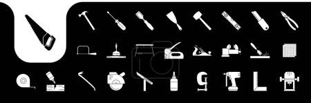 Illustration for Carpenter icon set collection design vector - Royalty Free Image