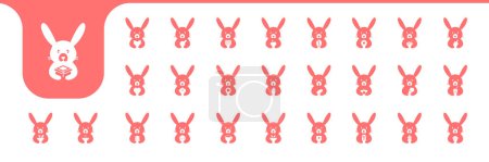 Kaninchen niedlich Symbol Set Sammlung Design-Vektor