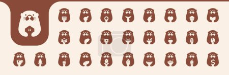 otter cute icon set collection design vector