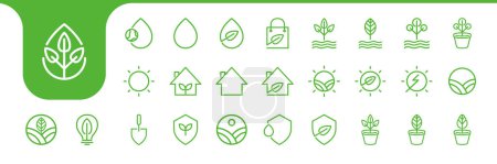 nature care icon set collection design vector