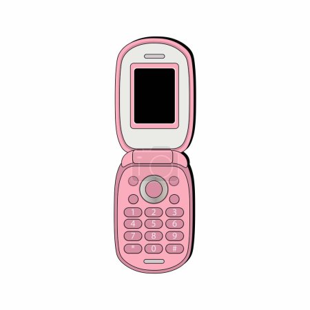 Retro-Flip-Telefon, rosa niedliches Telefon. Klappertelefon.