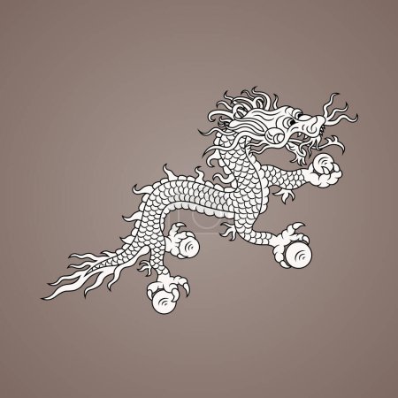 Illustration for Dragon - symbol from the flag of Bhutan. - Royalty Free Image