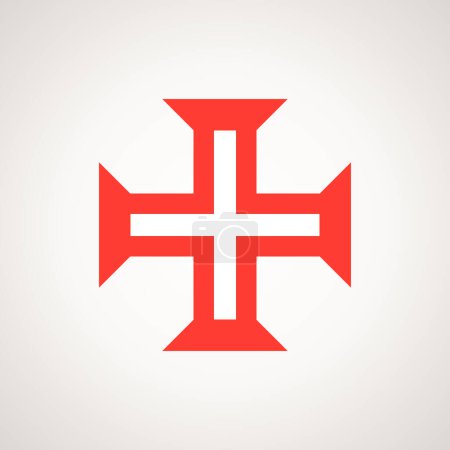 Ilustración de Cruz de la Orden de Cristo - símbolo de la bandera de Madeira. - Imagen libre de derechos