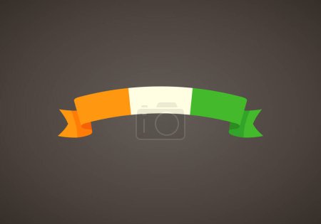 Illustration for Ribbon with flag of Ivory Coast in flat design style. - Royalty Free Image