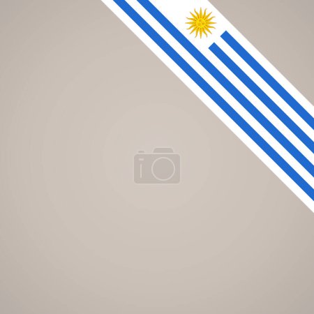 Ilustración de Bandera de cinta inclinada de esquina de Uruguay para una aera superior derecha de una página. - Imagen libre de derechos