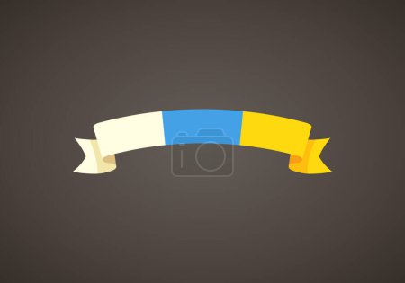 Illustration for Ribbon with flag of Canary Islands in flat design style. - Royalty Free Image