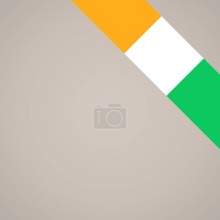 Illustration for Corner slanted ribbon flag of Ivory Coast for a top right aera of a page. - Royalty Free Image