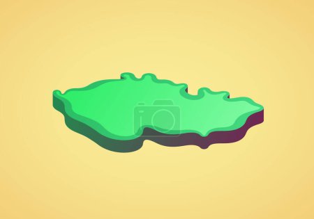 Illustration for Isometric stylized simplified 3D map of Czech Republic - Royalty Free Image
