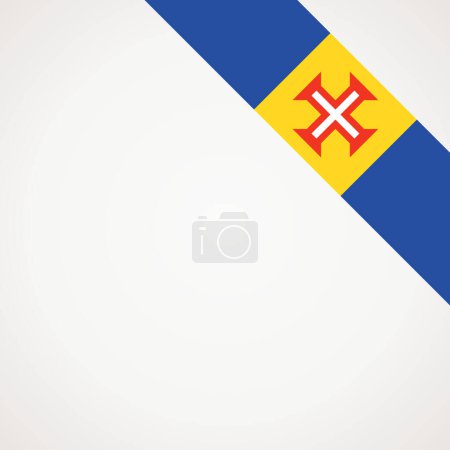 Ilustración de Bandera de cinta inclinada de esquina de Madeira para una aera superior derecha de una página. - Imagen libre de derechos