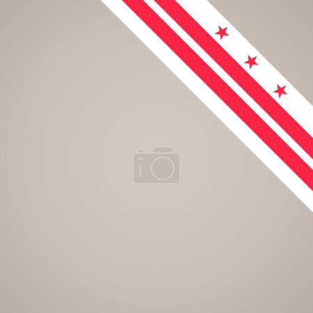 Illustration for Corner slanted ribbon flag of Washington D.C. for a top right aera of a page. - Royalty Free Image