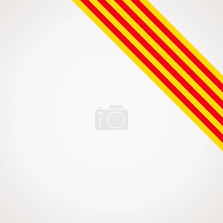 Illustration for Corner slanted ribbon flag of Catalonia for a top right aera of a page. - Royalty Free Image