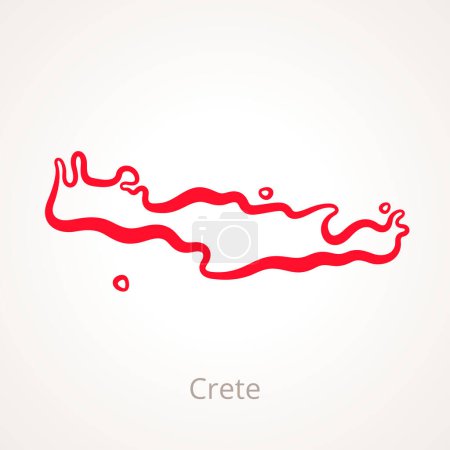 Outline map of Crete marked with red line.