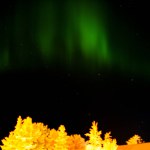 Stunning green northern lights in Finland, Levi