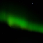 all green aurora in the sky in Finnland
