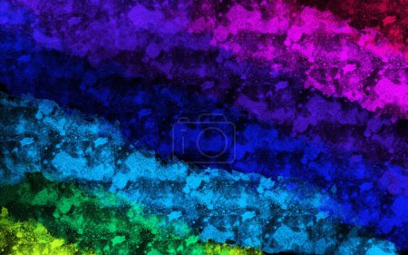 Téléchargez les photos : Peinture arc-en-ciel multicolore abstraite sur fond noir. - en image libre de droit