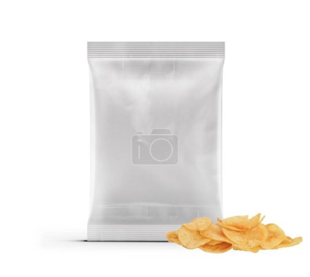 Pastry concept of snack foil bag isolated on plain backgound , suitable for food project.