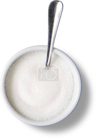 Téléchargez les photos : Vue rapprochée sucre pour usage quotidien isolé sur fond plat. - en image libre de droit