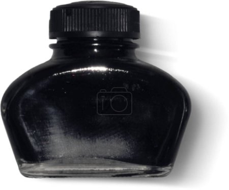 Photo for Close up view isolated ink bottle on plain background suitable for your element project. - Royalty Free Image