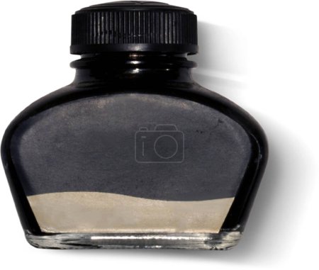 Photo for Close up view isolated ink bottle on plain background suitable for your element project. - Royalty Free Image