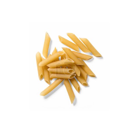 Close up view bunch of macaroni isolated on white.