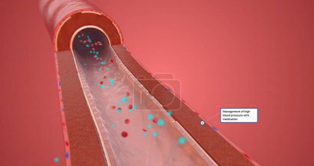 Management of high blood pressure with medication 3D rendering
