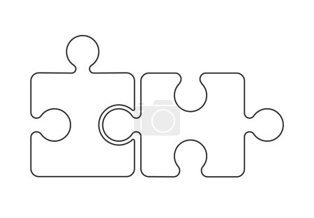 Puzzles kontinuierliche Linie Kunst Puzzle-Spiel. Metapher für Problemlösung, Lösung und Strategie. Teamarbeit Problemlösungskonzept.