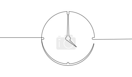 Discover the essence of time captured in this simple yet elegant vector illustration. Presented in an outline style with continuous lines, this versatile icon portrays various time-related concepts