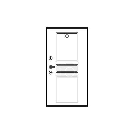 Téléchargez les illustrations : Porte d'entrée d'une maison, panneau d'appartement - en licence libre de droit