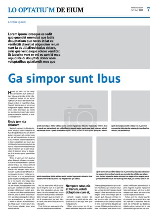 Illustration for Newspaper design template with blue headline - Royalty Free Image
