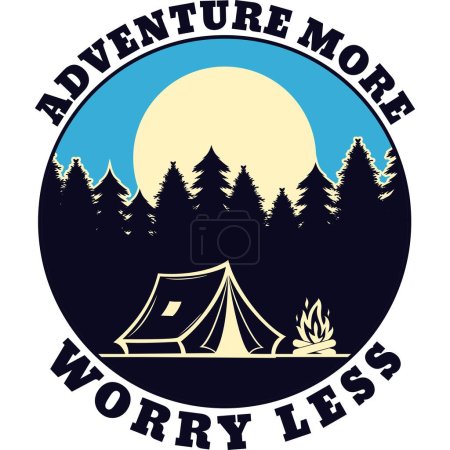 Adventure More Worry Less, Adventure and Travel Typography Quote Design.
