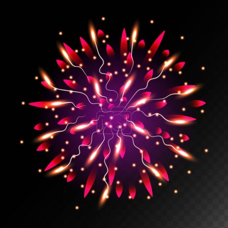 Illustration for Brightly Colorful Fireworks. Firework. Firecracker rockets bursting. - Royalty Free Image