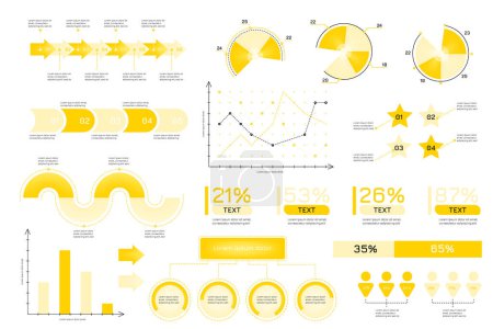Illustration for Infographic Elements. Abstract data visualization, marketing charts and graphs. - Royalty Free Image