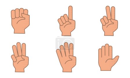 Ilustración de Conjunto de diferentes gestos de la mano icono Vector ilustración - Imagen libre de derechos