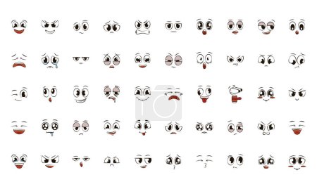 Ilustración de Conjunto de diferentes expresiones faciales avatares Ilustración vectorial - Imagen libre de derechos
