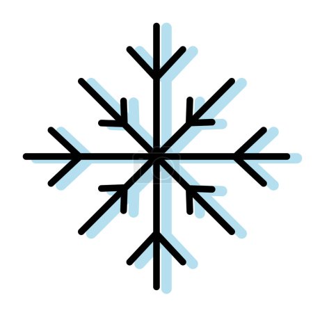 Ilustración de Icono de copo de nieve monocromo aislado Diseño plano Ilustración vectorial - Imagen libre de derechos